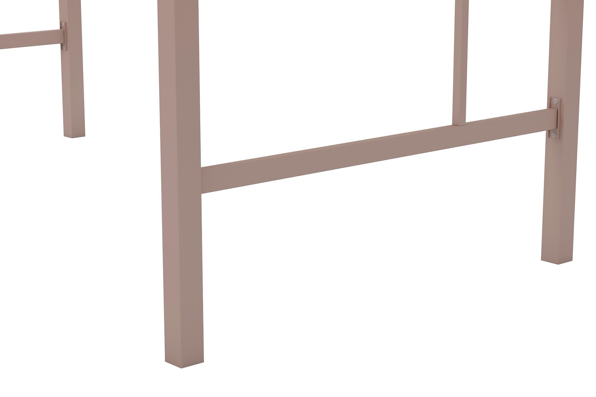 Your Zone Brittain Twin Metal Loft Bed, Pink