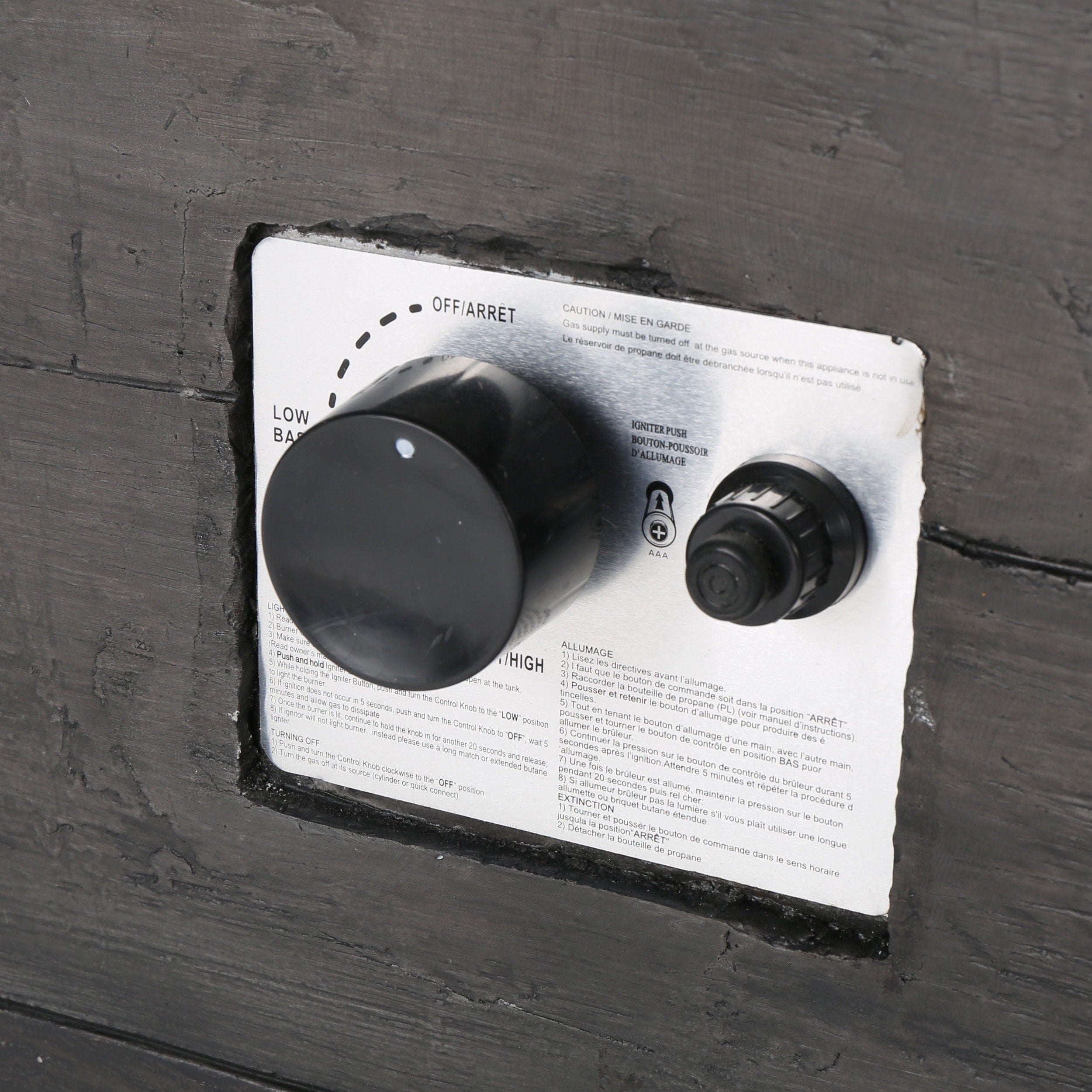 Mayer Grey Magnesium Oxide Square Gas Fire Pit