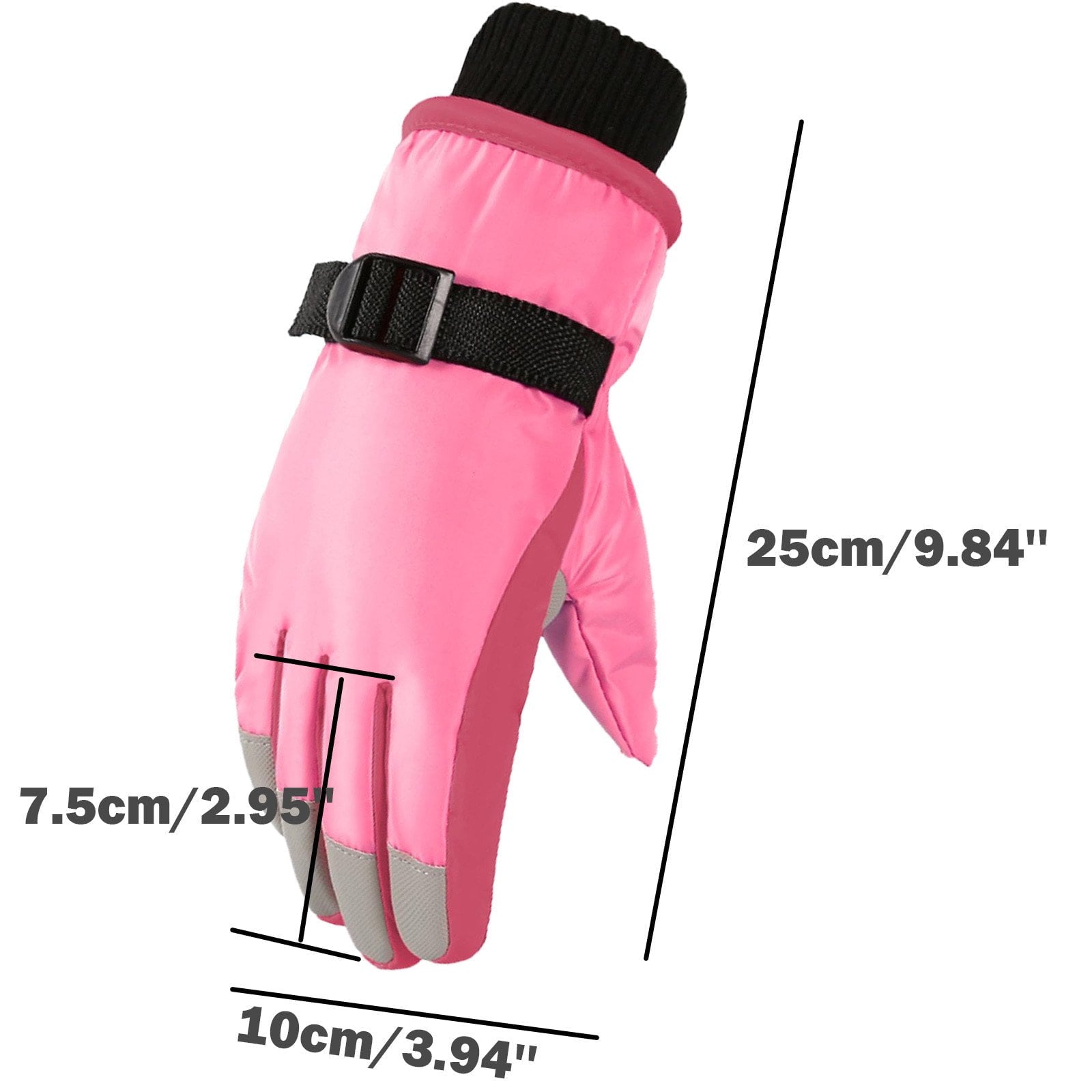 Fridja Girls Boys Snow Gloves Kids Ski Winter Gloves Waterproof Windproof Children Warm Gloves 6 up