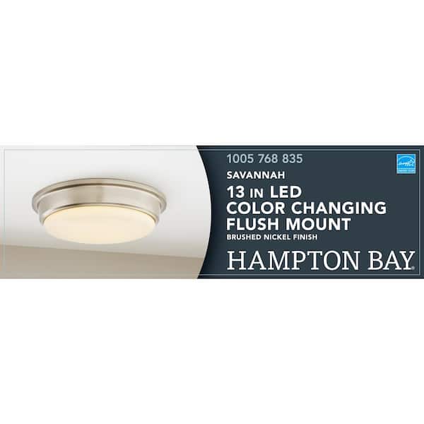 Savannah 13 in. Brushed Nickel Selectable LED Flush Mount