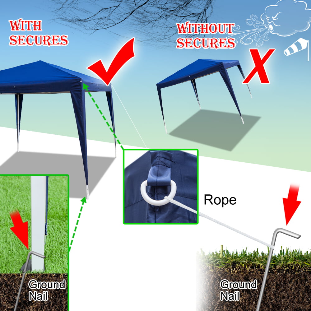 Zimtown 10' x 10' Leg Tube Pop up Canopy Tent Instant Practical Waterproof Folding Tent with Carry Bag