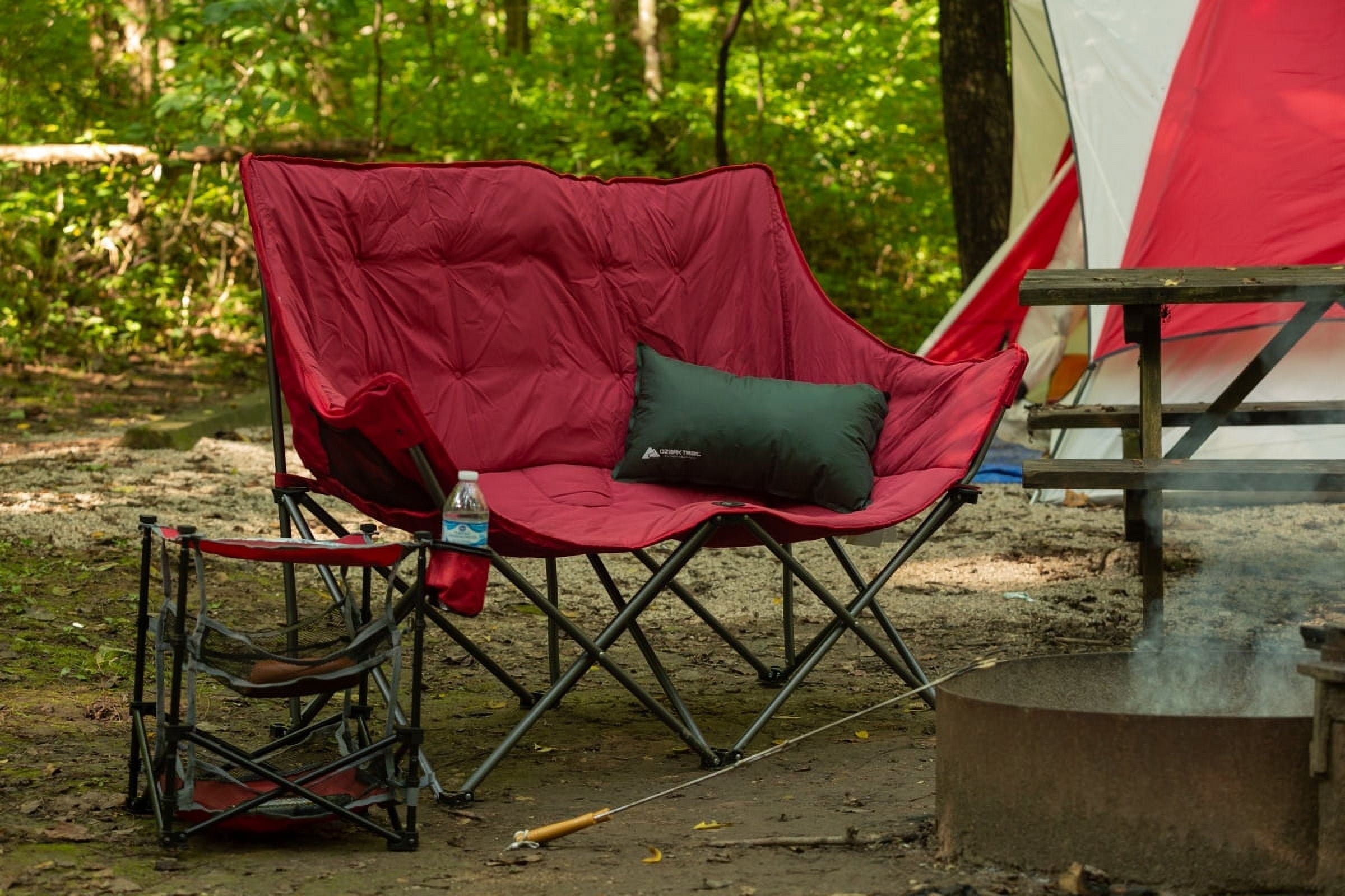 Ozark Trail 3 Shelf Camping Table, Red, 14