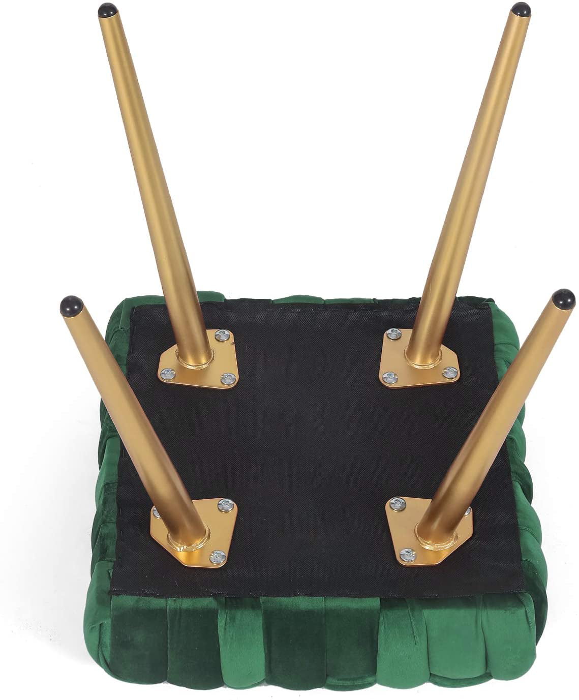 Homebeez Vanity Stool Upholstered Footrest Stool Modern Dressing Stool Side Table Footstool,Green