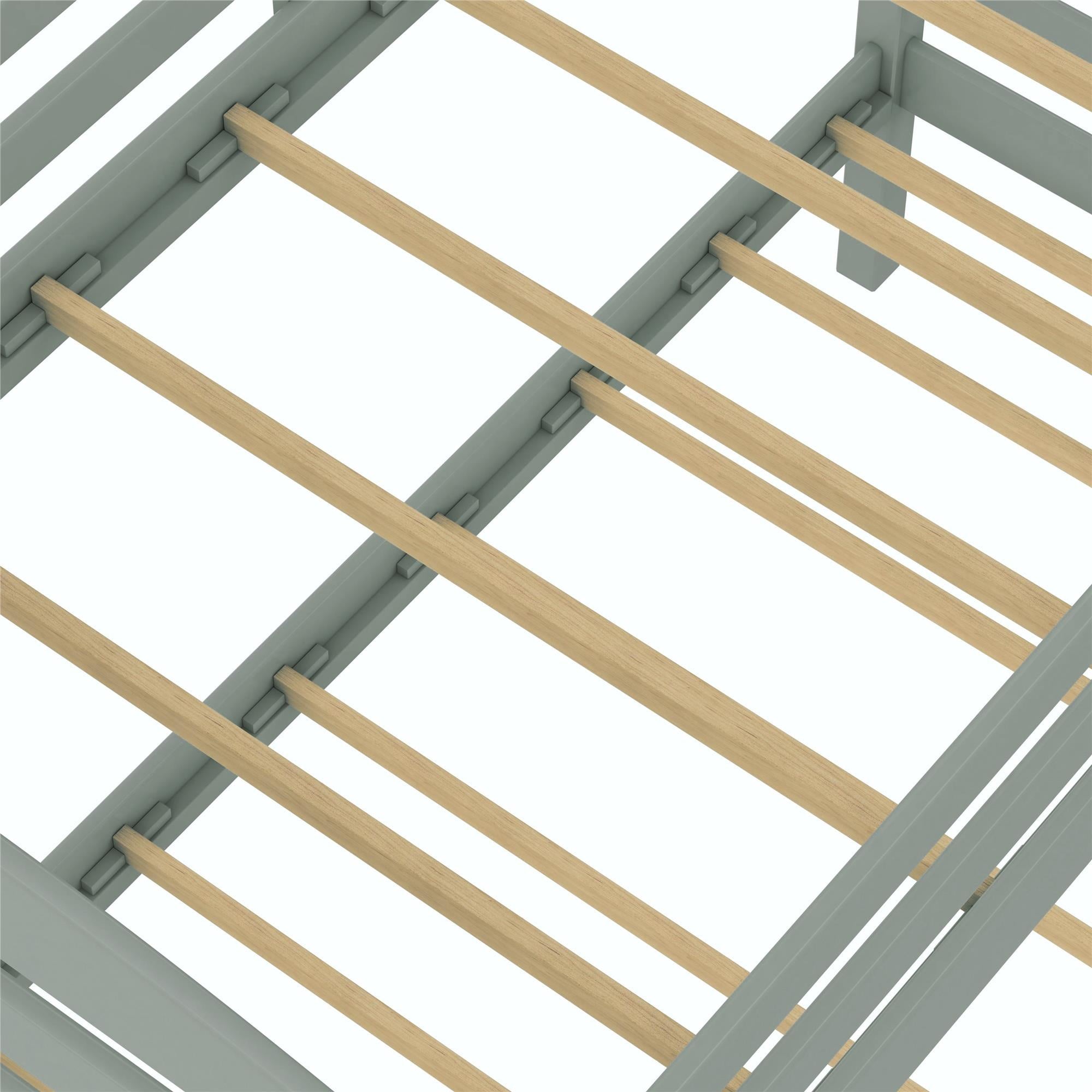 Better Homes & Gardens Leighton Solid Wood Twin-over-Twin Convertible Bunk Bed, Sage Green