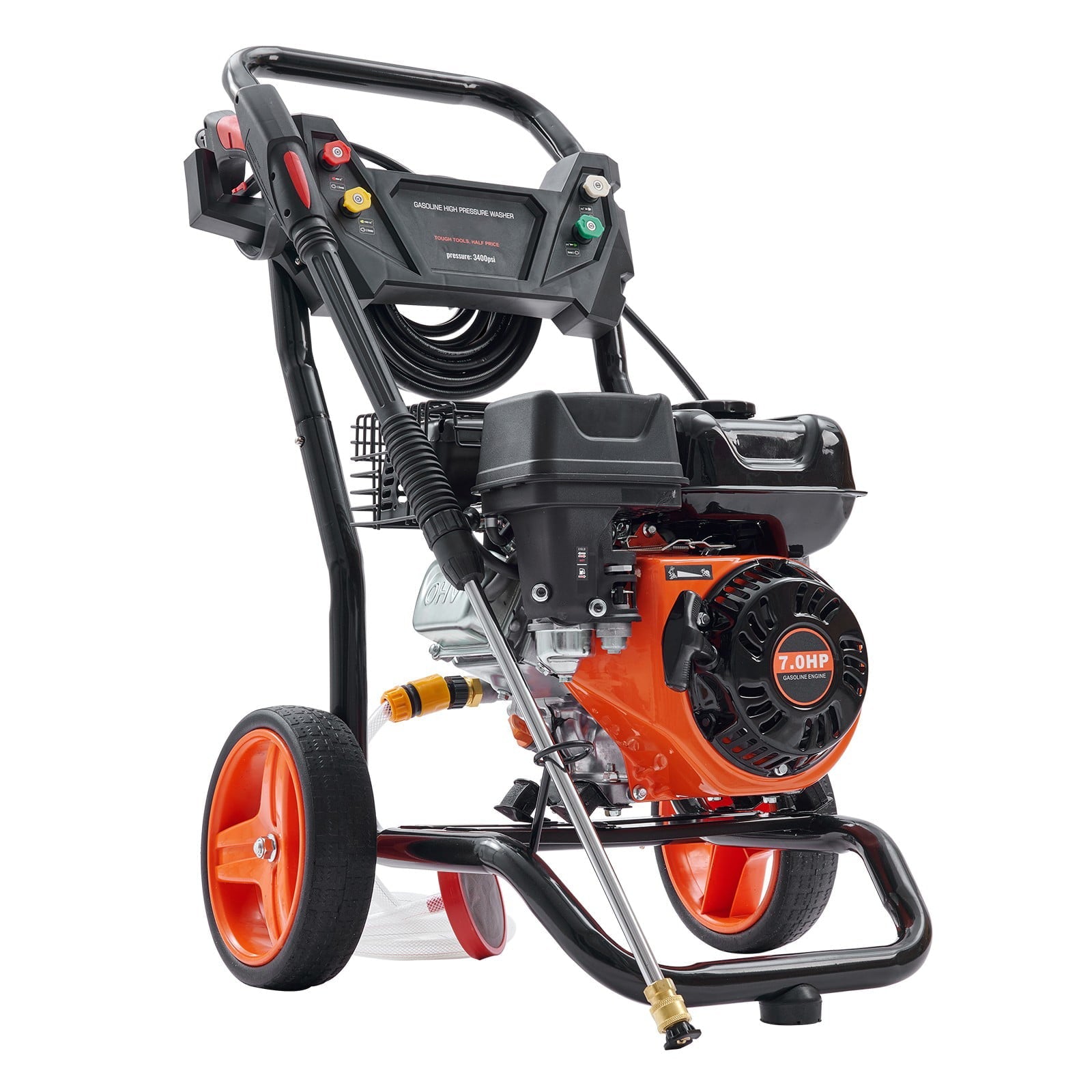 BENTISM 3600 PSI 2.6 GPM Gas Pressure Washer w/26 ft High Pressure Hose 5 Nozzles Gas Powered Washer
