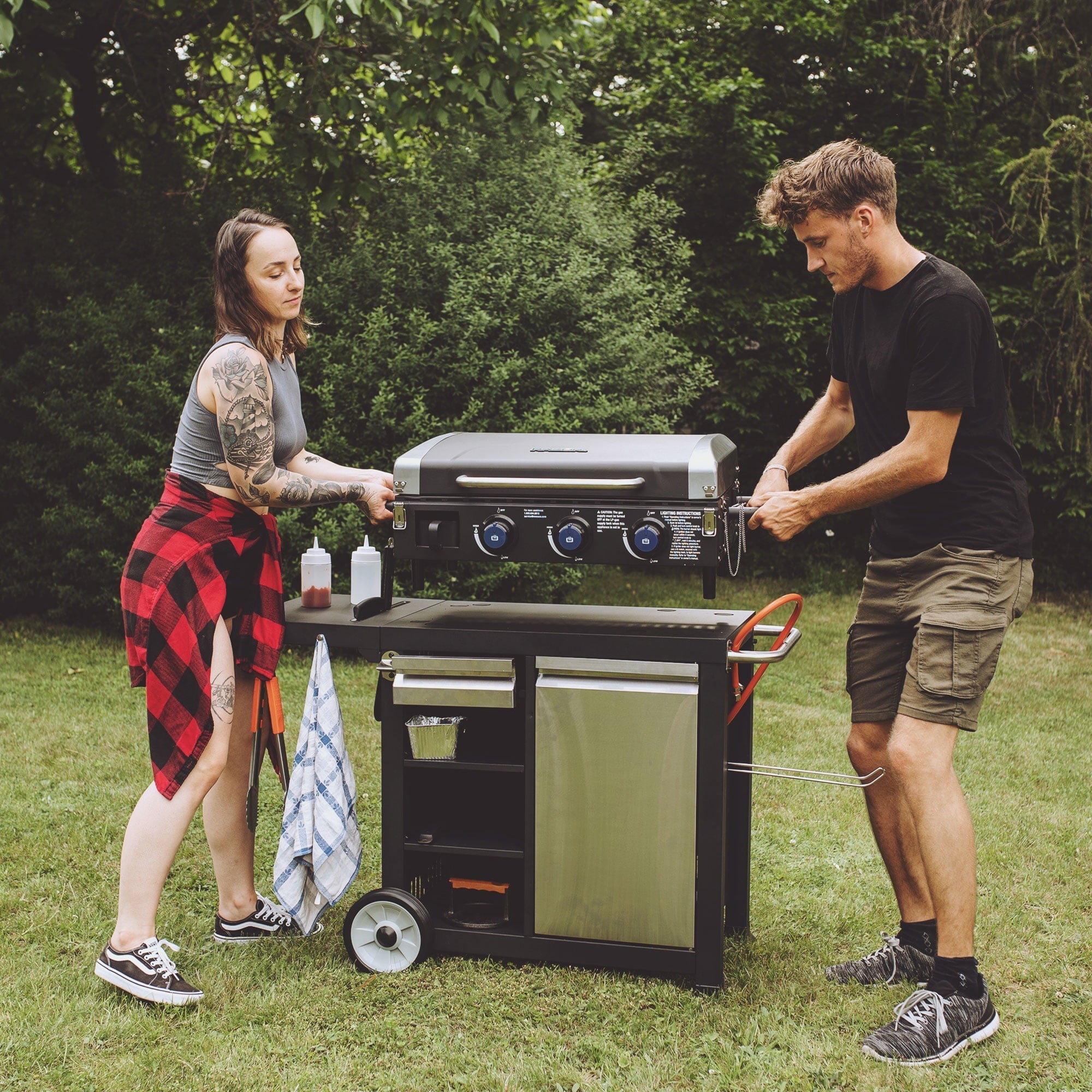 Universal Rolling Prep Cart for Portable Outdoor Griddle and Grills