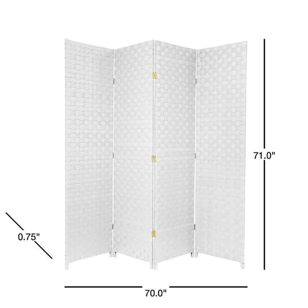 6 ft. White 4-Panel Room Divider