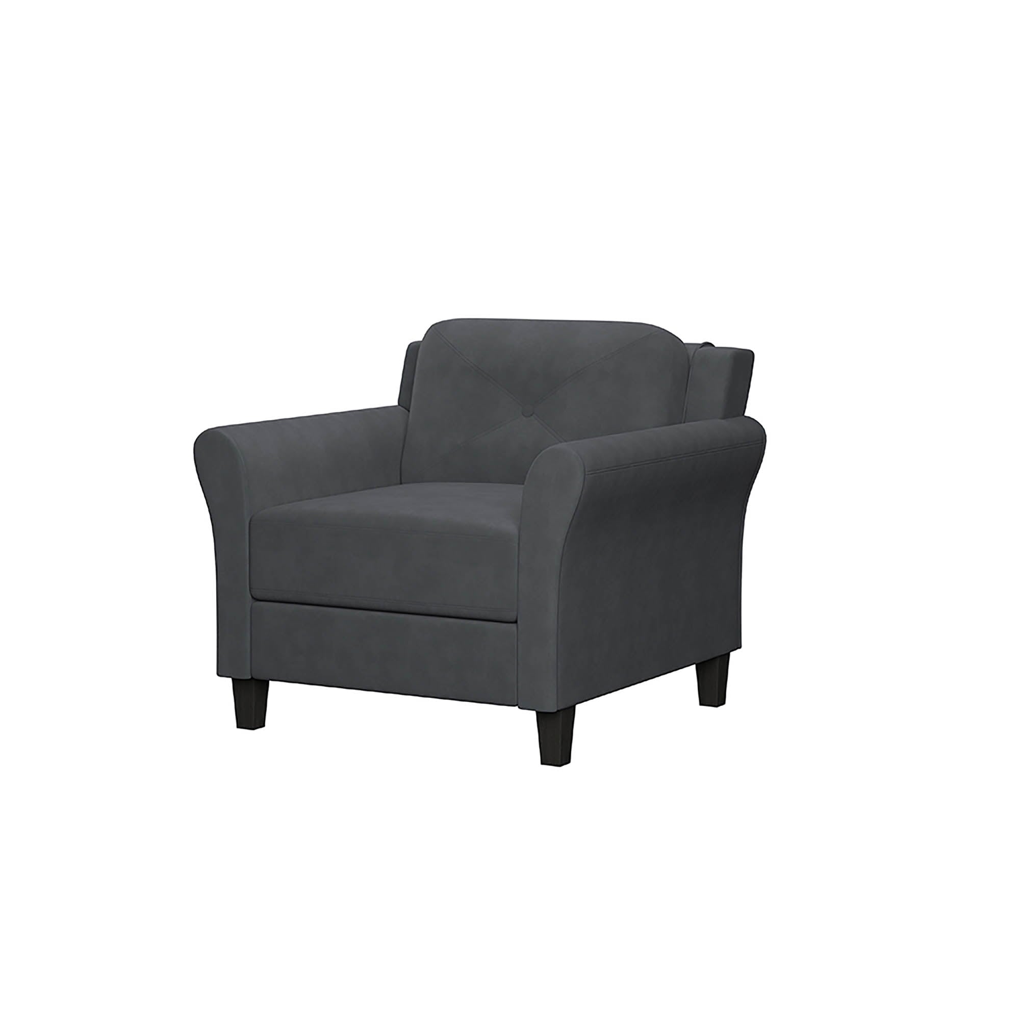 Lifestyle Solutions Taryn Club Chair, Dark Gray Fabric