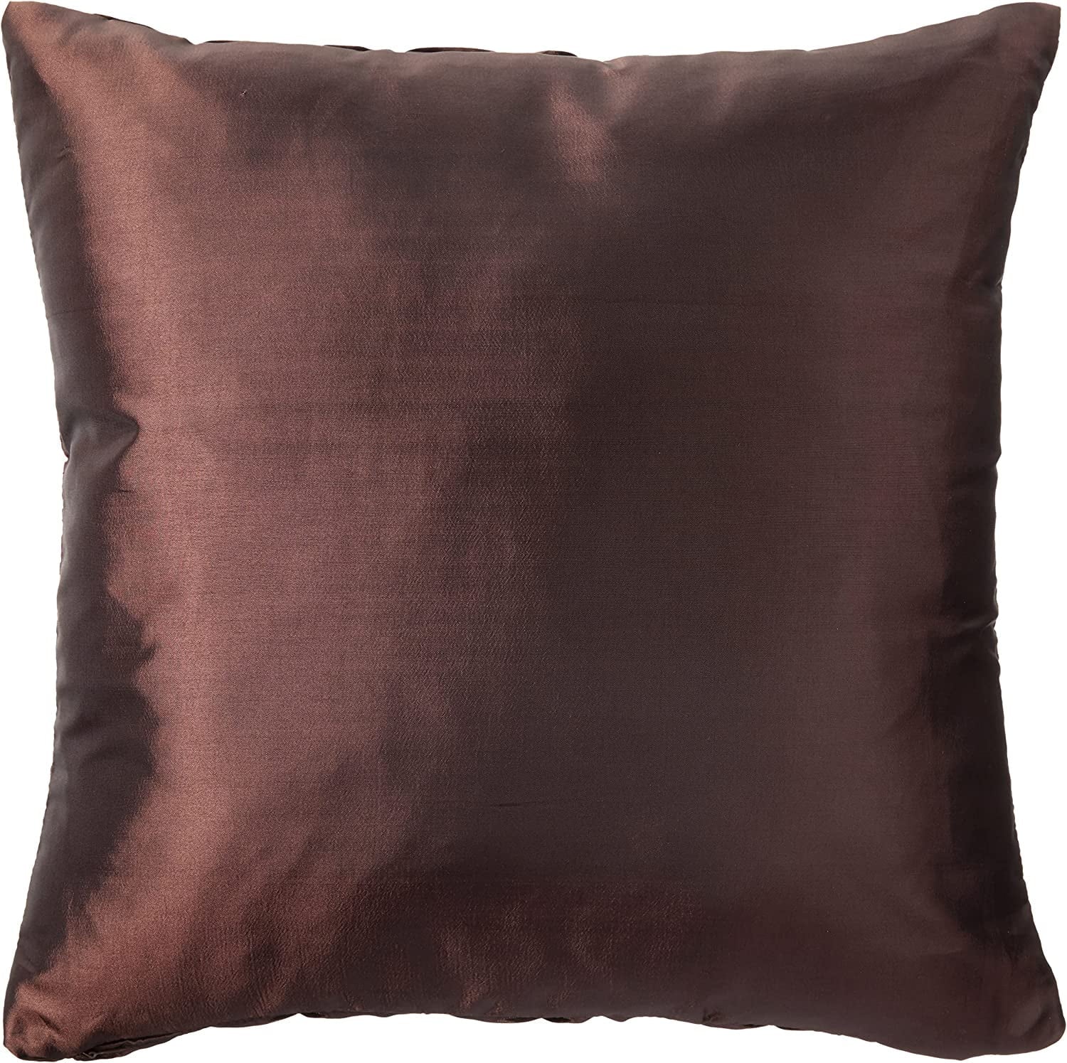 Violet Linen Silky Pleated Satin Pattern, Faux Silk Polyester Fabric, Brown , 17 Inch x 17 Inch, Square, Decorative Accent Throw Pillow