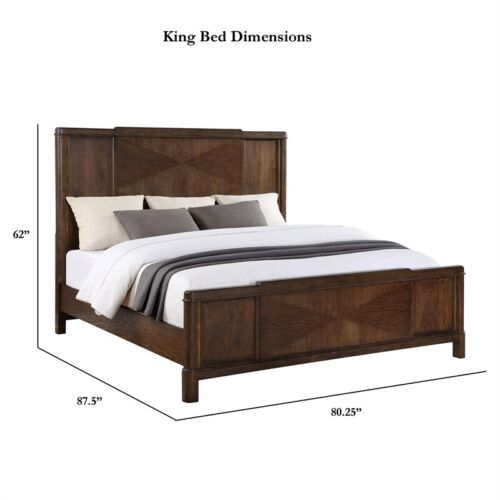Milan Walnut Brown Wood King Bed