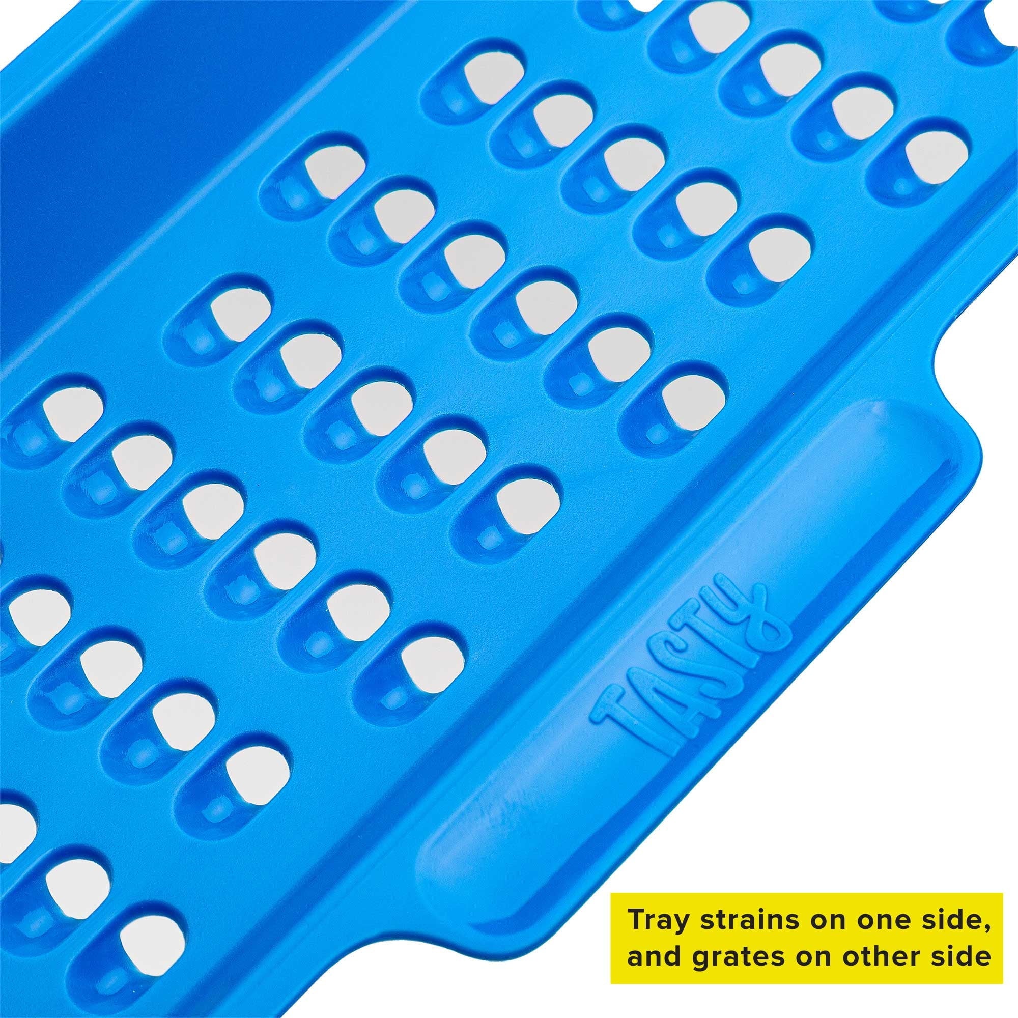 Poly Cutting Board Prep Station Set with Removable Trays, Tasty Blue, 5 Piece