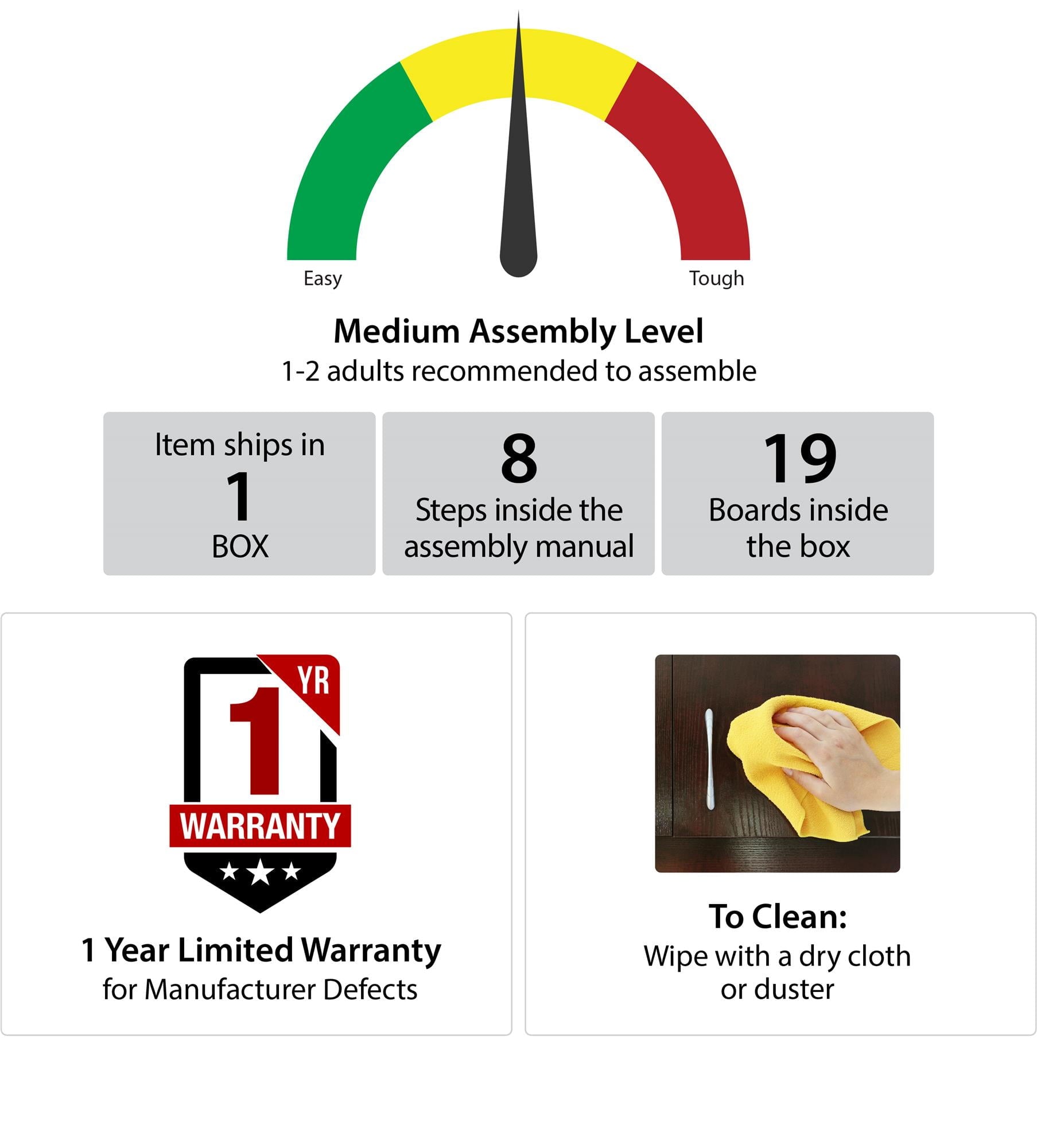 Novogratz Her Majesty 2 Drawer Nightstand, Soft White