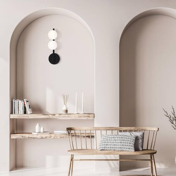 Nylah 1.3 ft. 2-Light Matte Black Integrated LED Fixed Track Lighting Kit