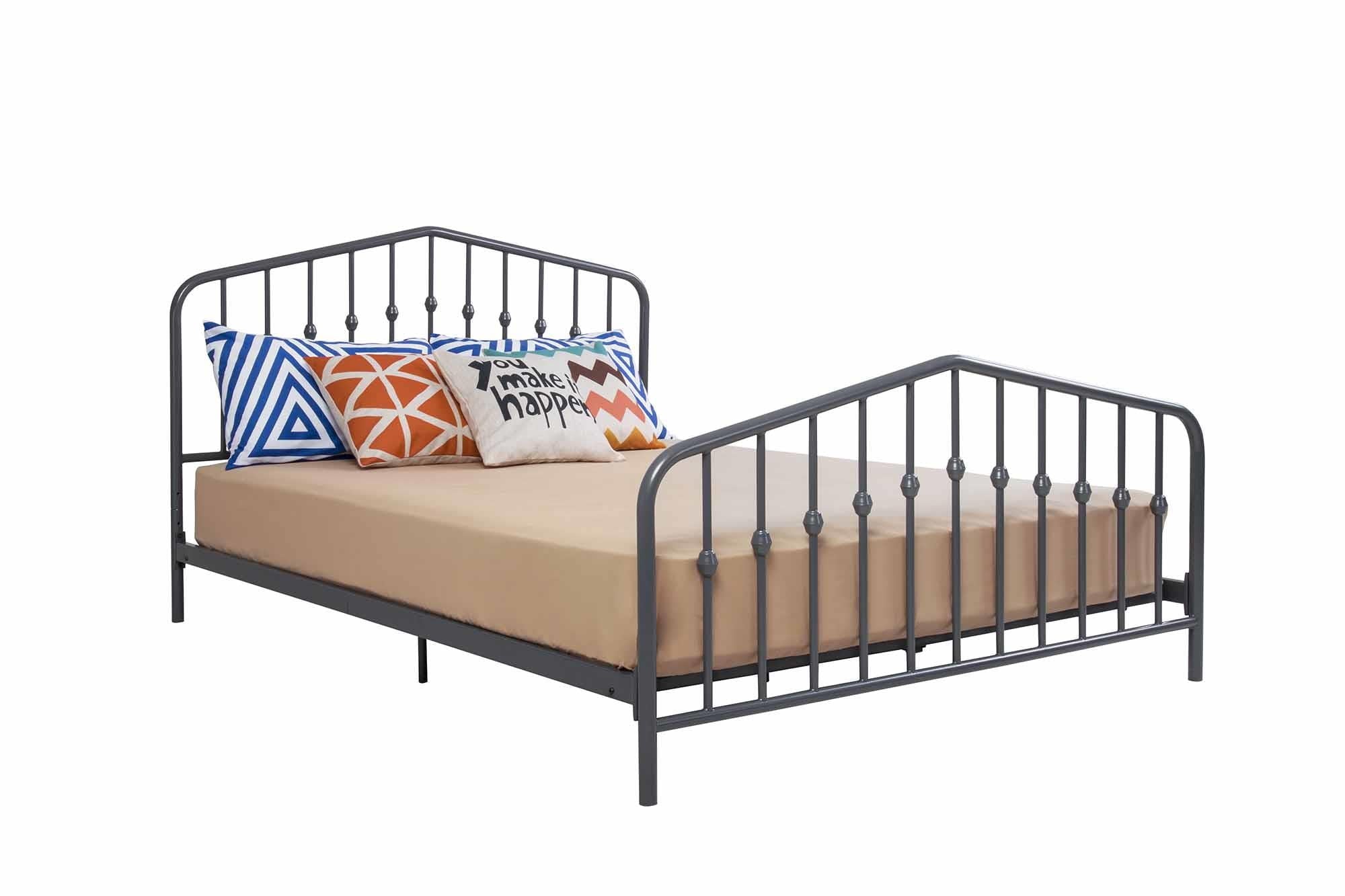 Novogratz Bushwick Metal Bed, Queen, Gunmetal Gray