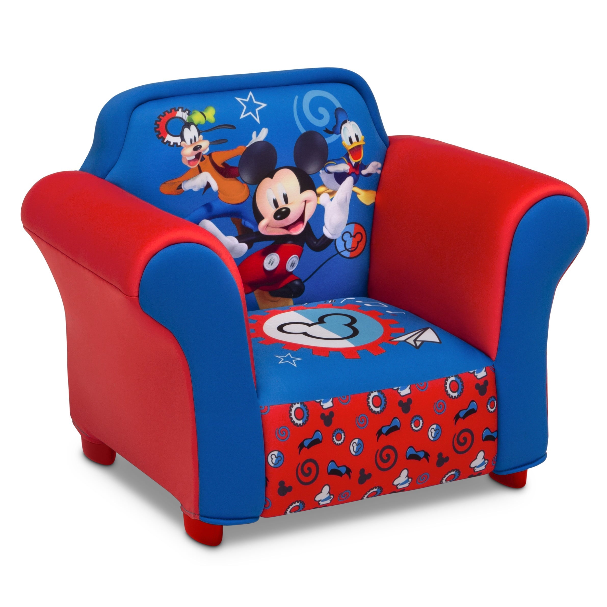Disney Mickey Mouse Kids Upholstered Chair with Sculpted Plastic Frame by Delta Children