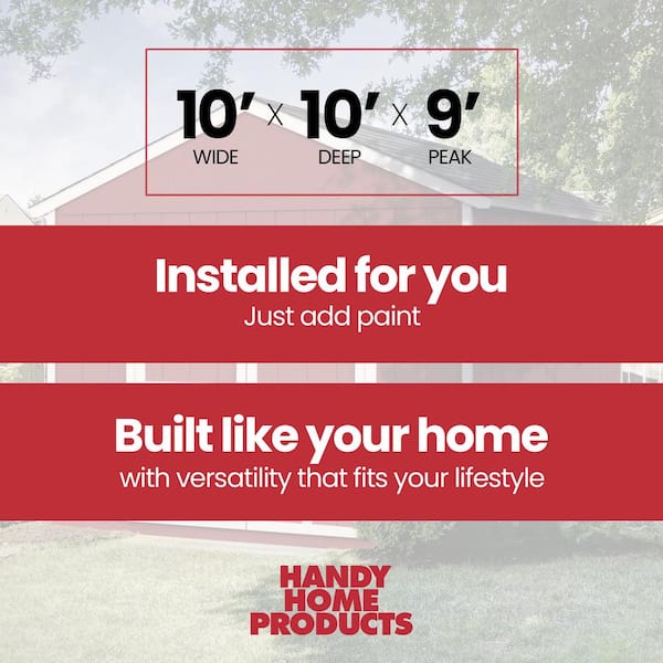 Professionally Installed Rookwood 10 ft. x 10 ft. Backyard Wood Storage Shed with Driftwood Grey Shingles (100 sq. ft.)