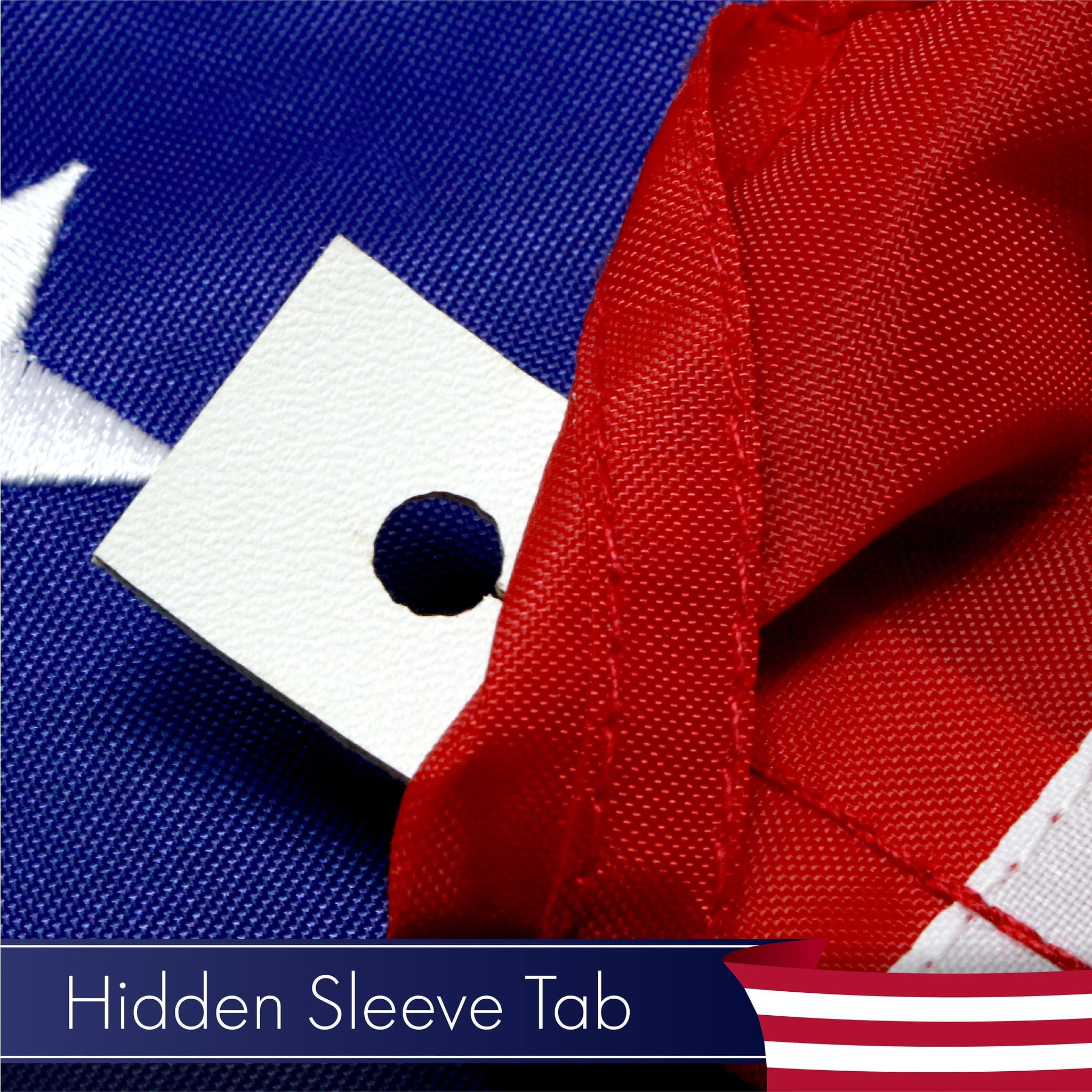 G128 - American USA US Flag 3x5 Ft Pole Sleeve Banner Style Embroidered Stars Sewn Stripes Pole Sleeve (Flag Pole is NOT Included)