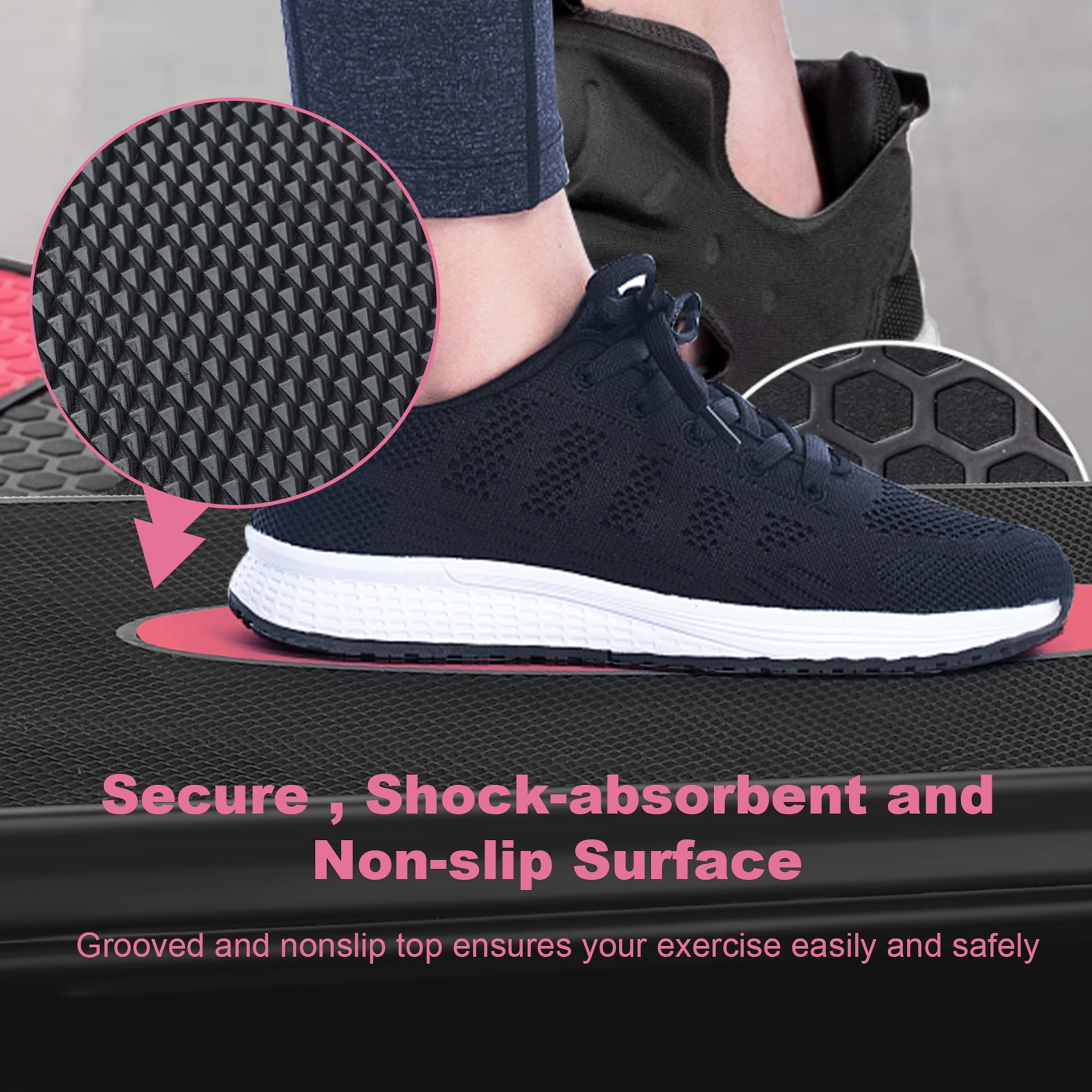 KL KLB Sport 30in Aerobic Step Platform Adjustable Exercise Fitness Workout Stepper W/ 2 Risers