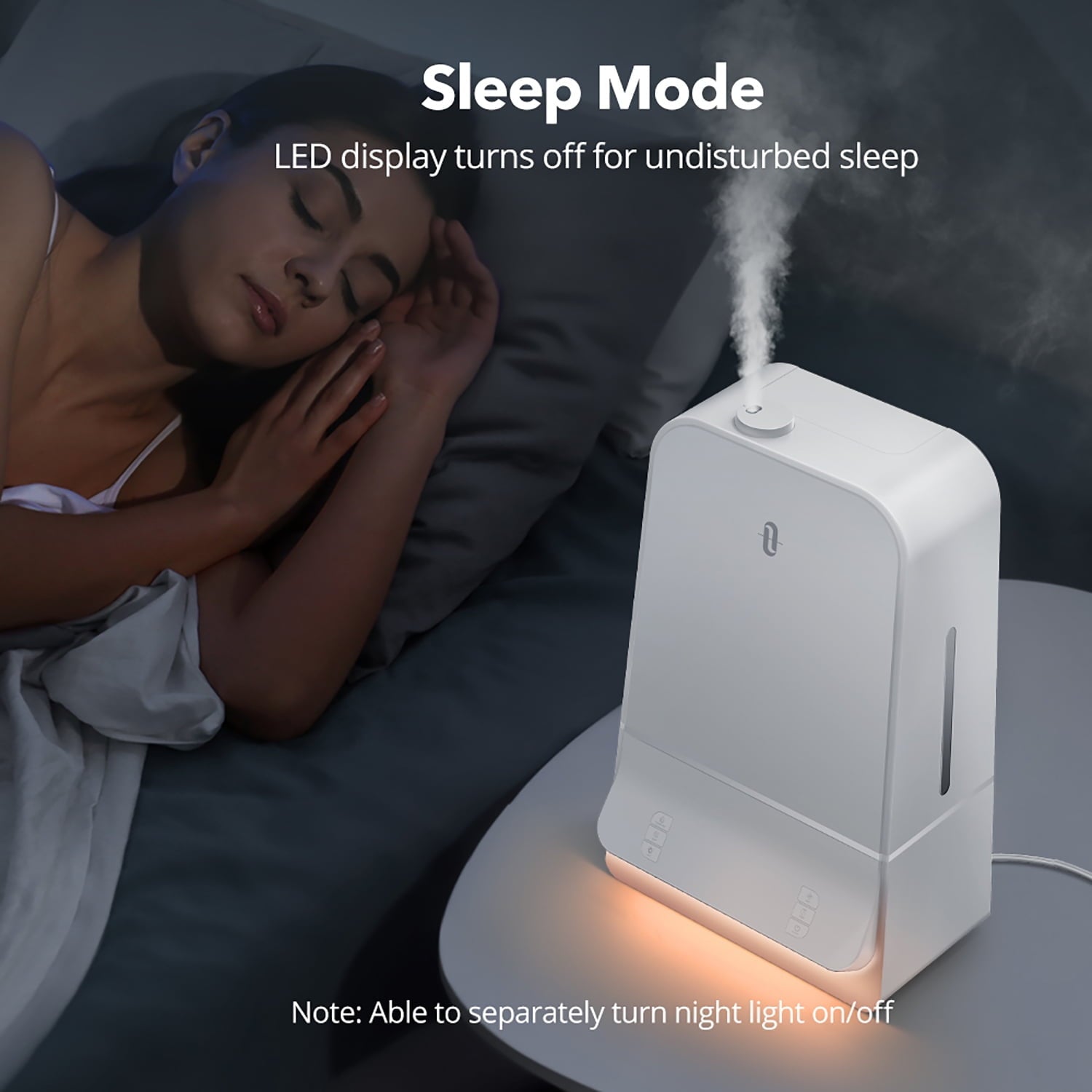 TaoTronics Humidifiers 6L Ultrasonic Cool Mist Humidifier with Humidistat, LED Display, Sleep Mode, 26dB Whisper Quiet, White