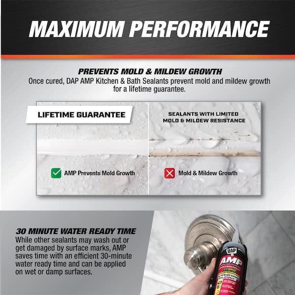 AMP Advanced Modified Polymer 9 oz. White Kitchen and Bath Sealant (12-Pack)