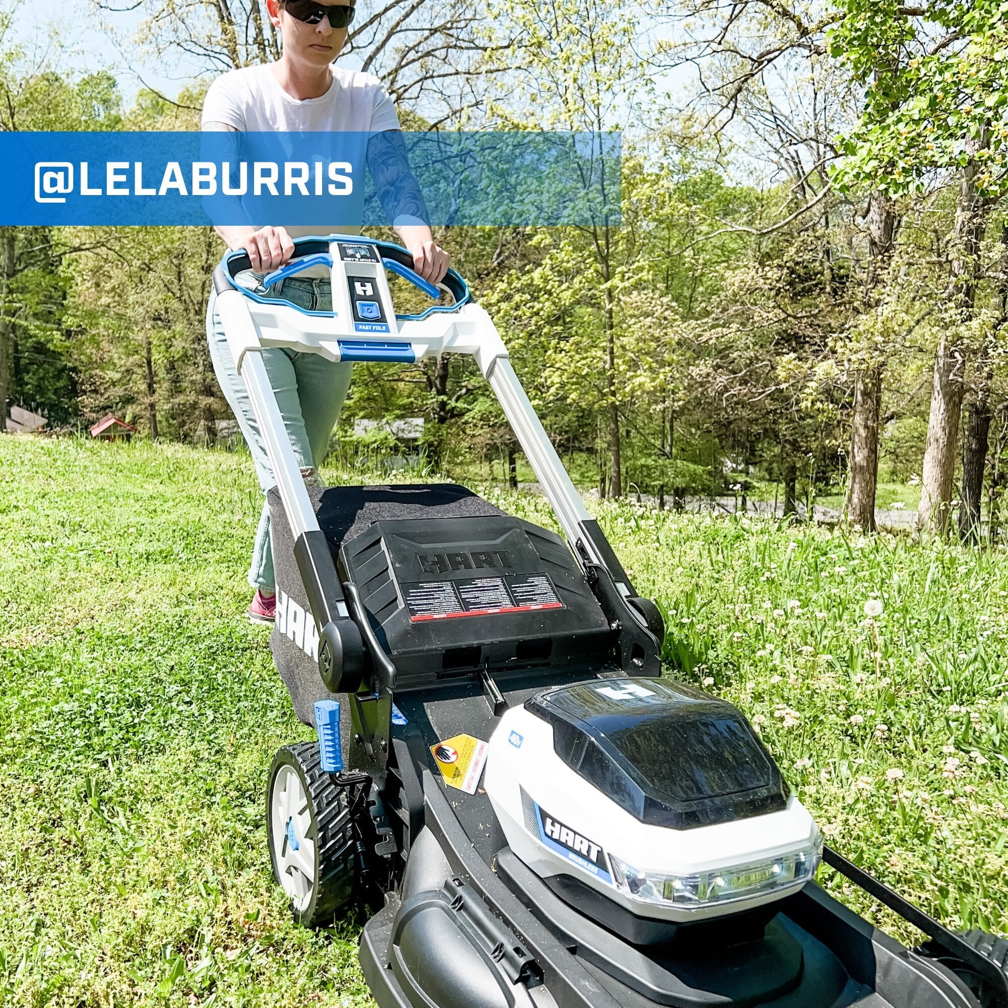 HART 40-Volt 21-inch Supercharge 3-in-1 Self-Propelled Mower Kit, (2) 6.0Ah Lithium-Ion Batteries
