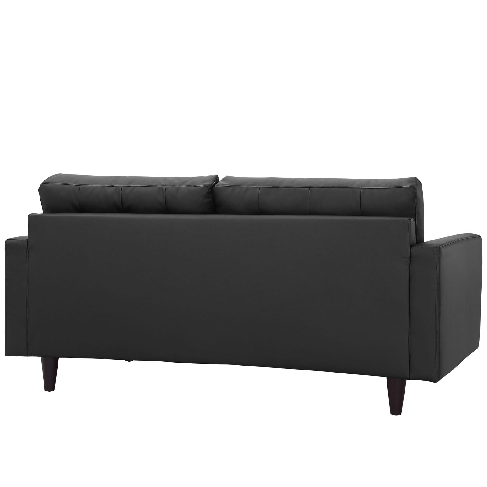 Modway Empress Bonded Leather Loveseat in Black