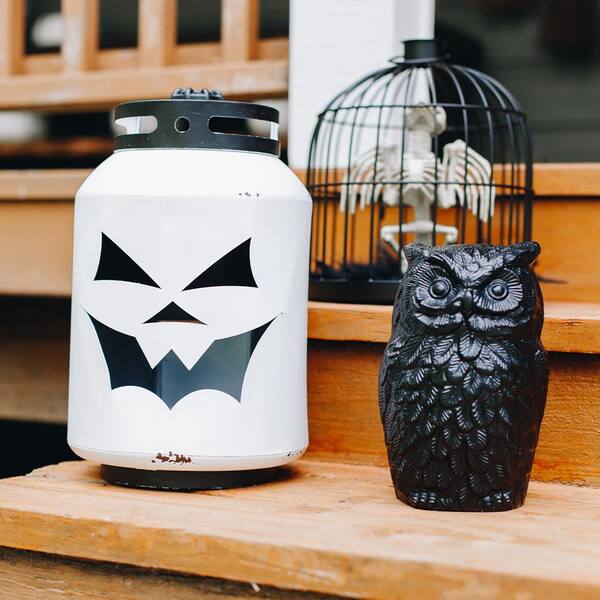 14 in. Halloween White Pumpkin Lantern - Replica Propane Lantern