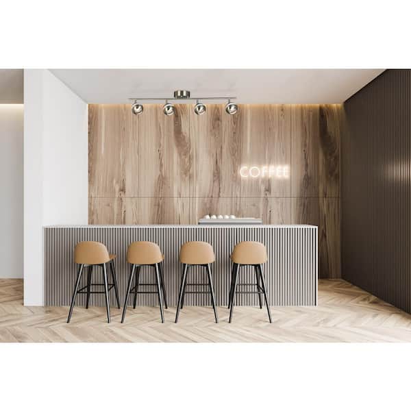 Maple Park 2.75 ft. 4-Light Brushed Nickel Integrated LED Fixed Track Lighting Kit
