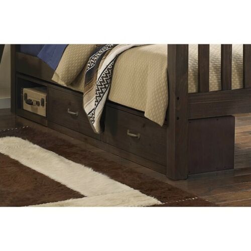 NE Kids Highlands Harper Twin over Twin Storage Bunk Bed in Espresso