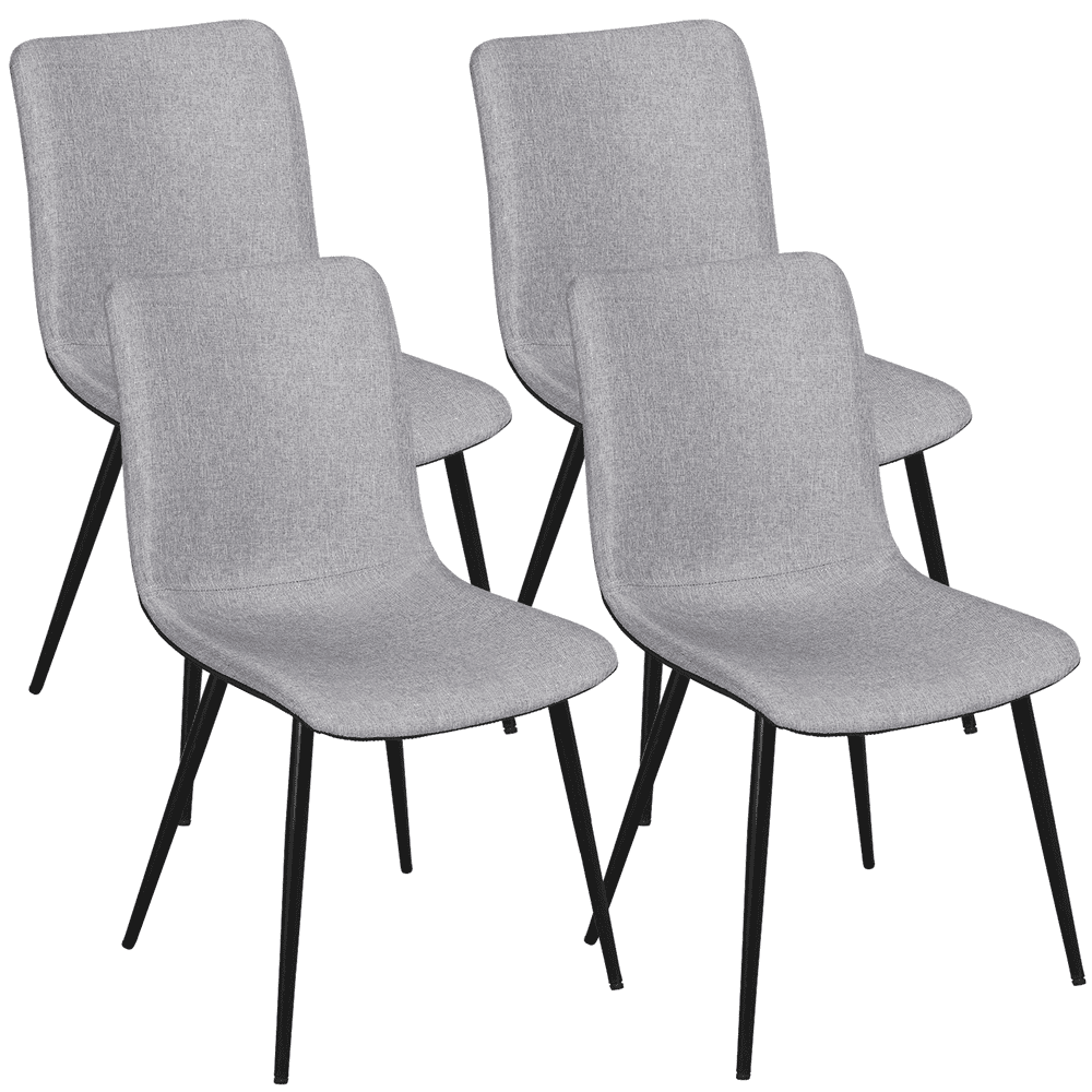 Yaheetech Set of 4 Dining Chairs for Kitchen Living Room,Gray, (Linen, PVC)