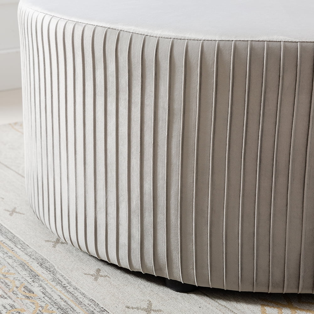 ACEssentials Emerson Round Ottoman in Gray