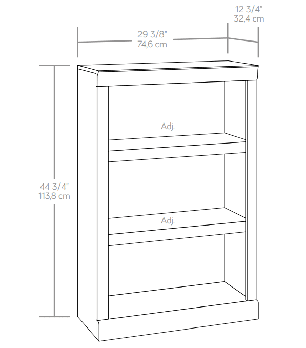 Better Homes & Gardens Glendale 3 Shelf Bookcase, Rustic Gray Finish