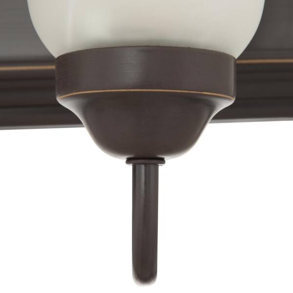 36 in. 5-Light Antique Bronze Bathroom Vanity Light with Glass Shades