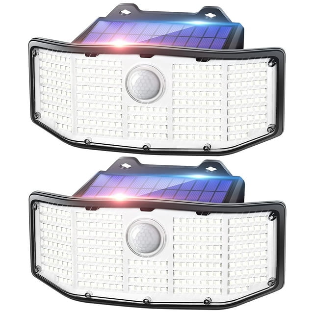 SZRSTH Solar Outdoor Lights - 2Pack 252 LED Motion Sensor Lights Solar Powered Security Flood Lights, IP65 Waterproof Wall Light for Backyard Yard Patio