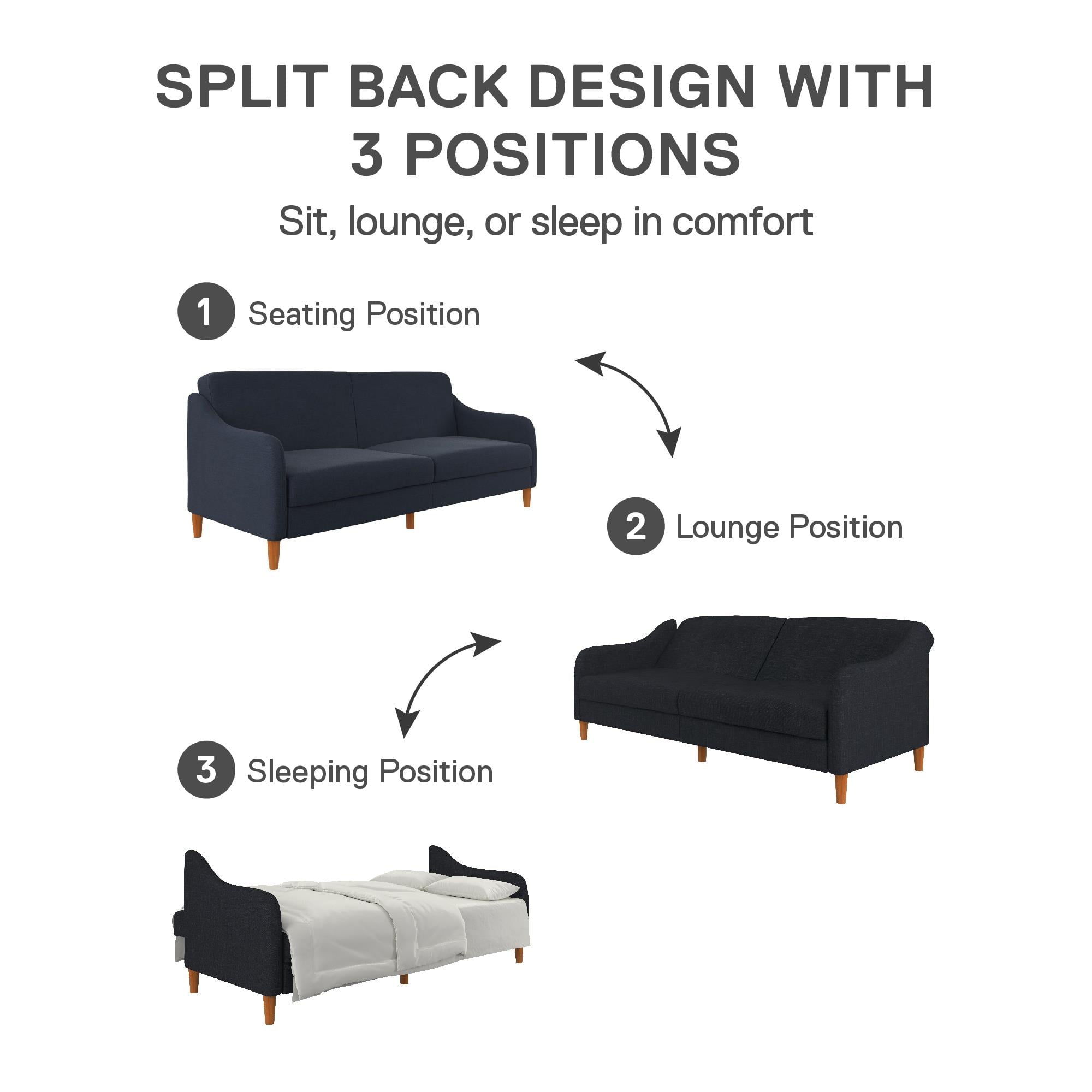 DHP Jasper Coil Futon, Navy Linen