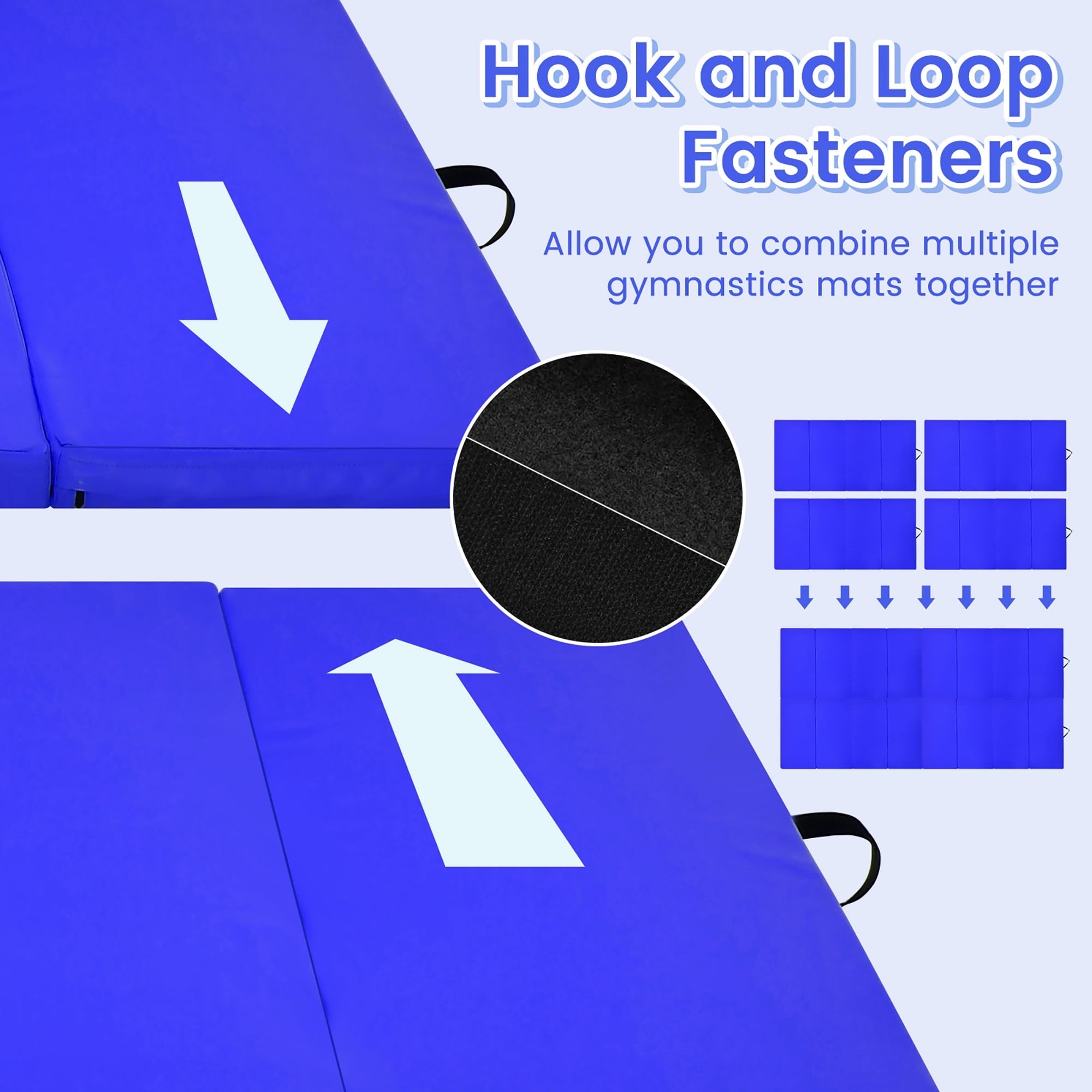 Costway 4'x8'x2'' Gymnastics Mat Thick Folding Panel Aerobics Exercise Gym Fitness Navy