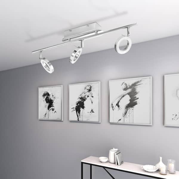 Naudella 1.5 ft. Chrome Integrated LED Track Lighting Kit