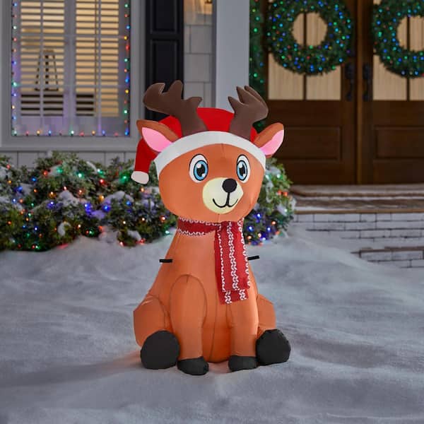 3.5 ft. H x 2 ft. W Airblown Reindeer Christmas Inflatable with LED Lights