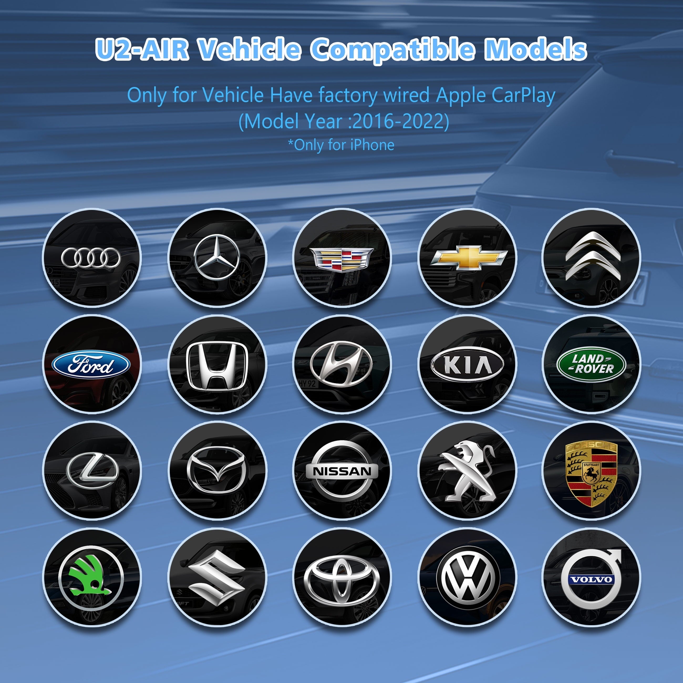 OTTOCAST Wireless CarPlay Adapter 2023 Speed Fastest Apple Wireless CarPlay Dongle 5Ghz WiFi Auto Connect No Delay Online Update, U2-AIR for OEM Wired CarPlay Cars Model Year After 2016