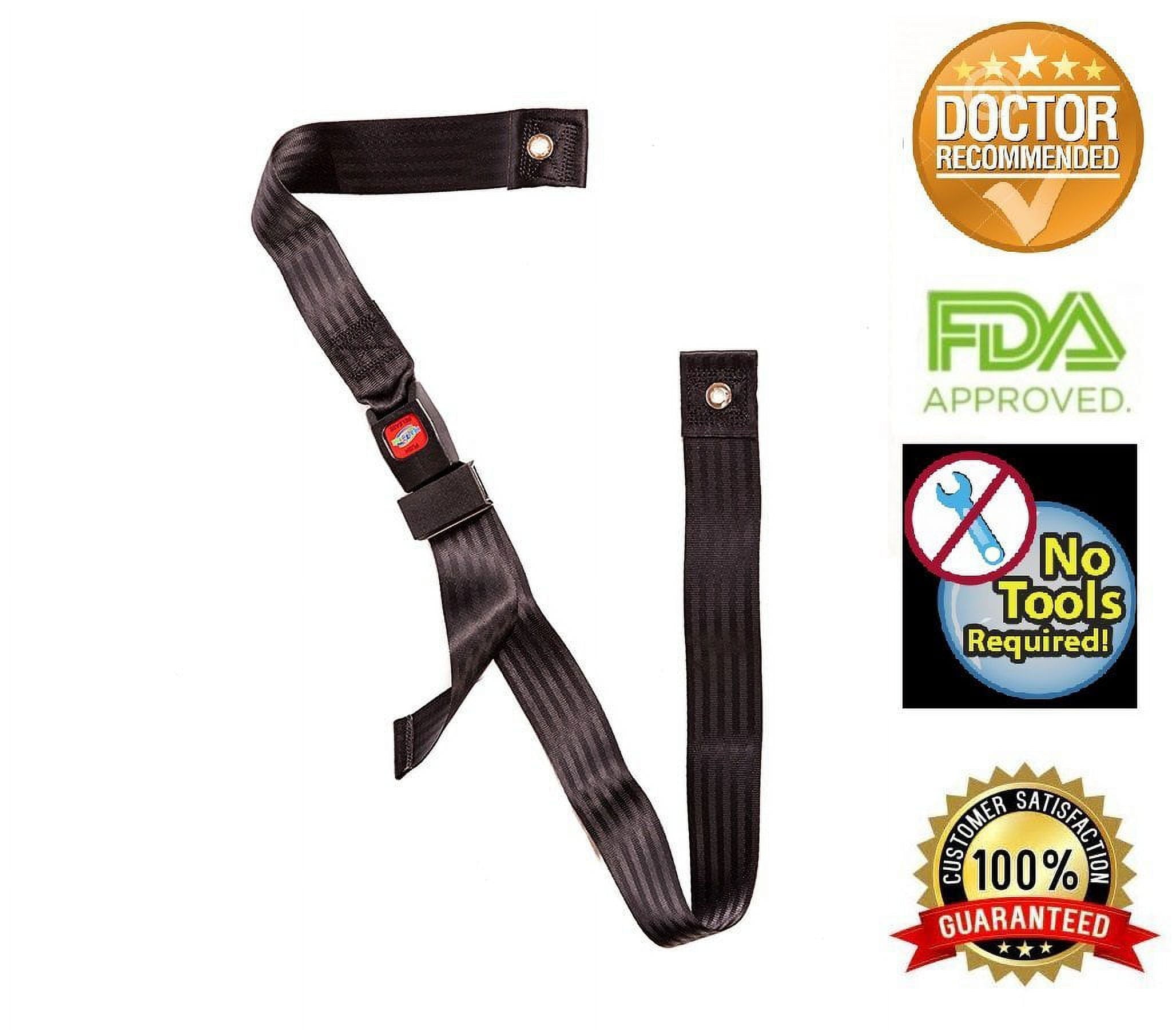 HEALTHLINE Wheelchair Strap Seat Belt, Wheelchair Safety Harness, Auto Style Belt with Metal Buckle up to 48
