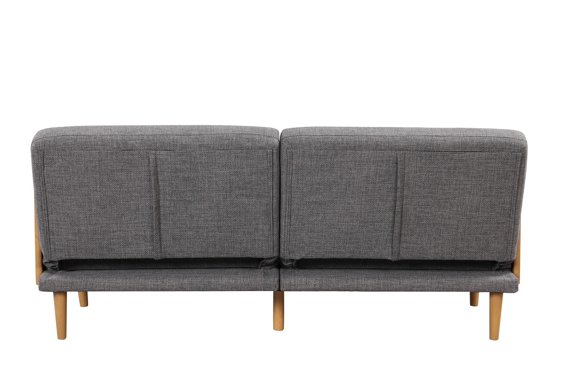 Better Homes & Gardens Futon With Wood Arms, Gray Linen