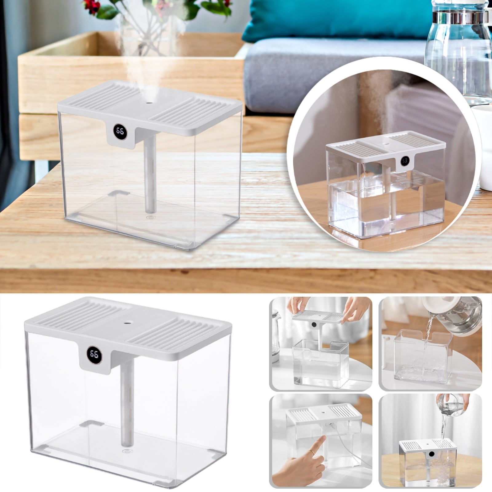 Wioihee USB Household Humidification Large Capacity Bedroom Spray Humidifier 1500ML