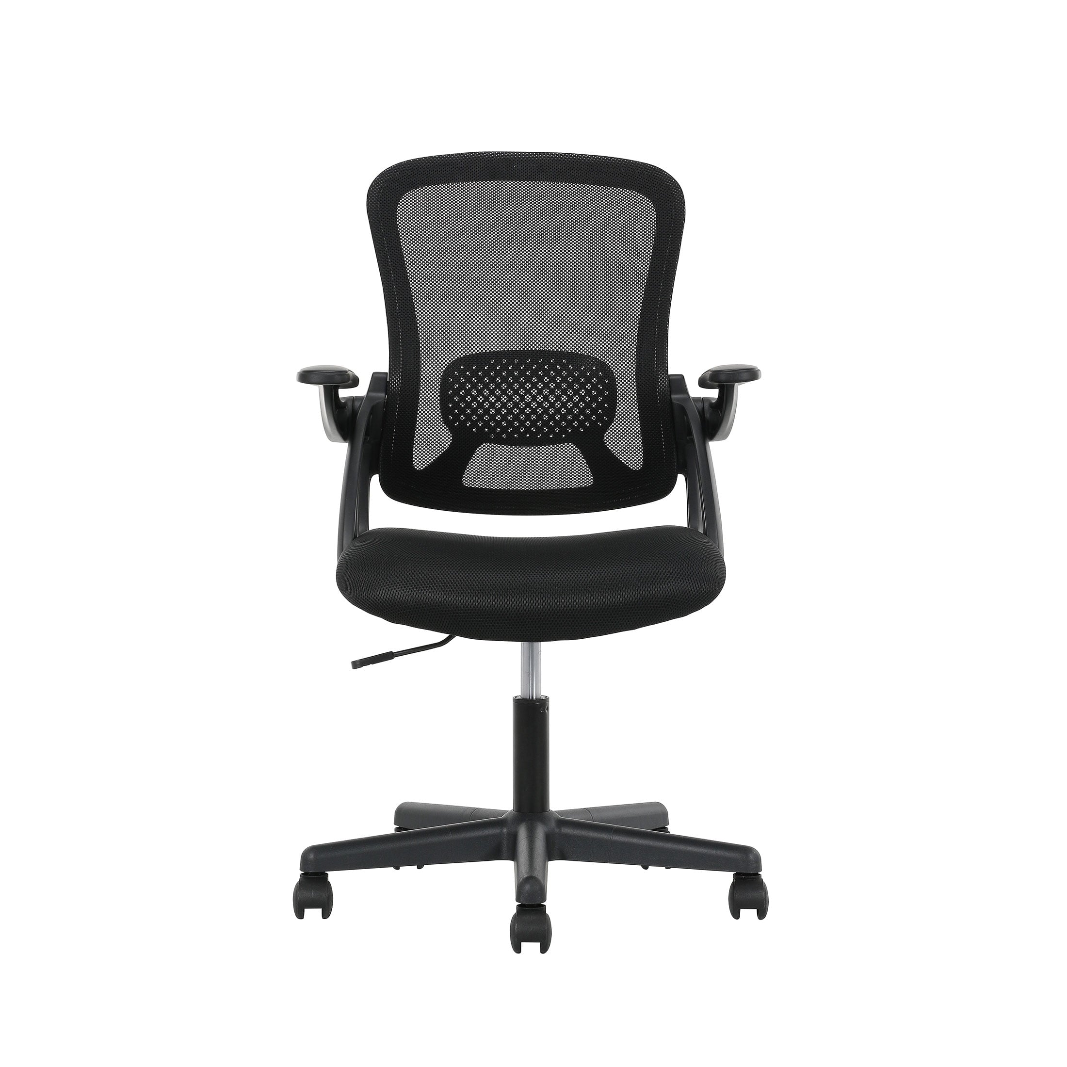 Mainstays Ergonomic Mesh Back Task Office Chair with Flip-up Arms, Black Fabric, 275 lb