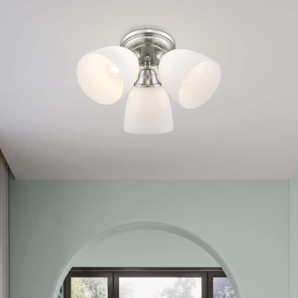 Beaumont 3 Light Brushed Nickel Flush Mount