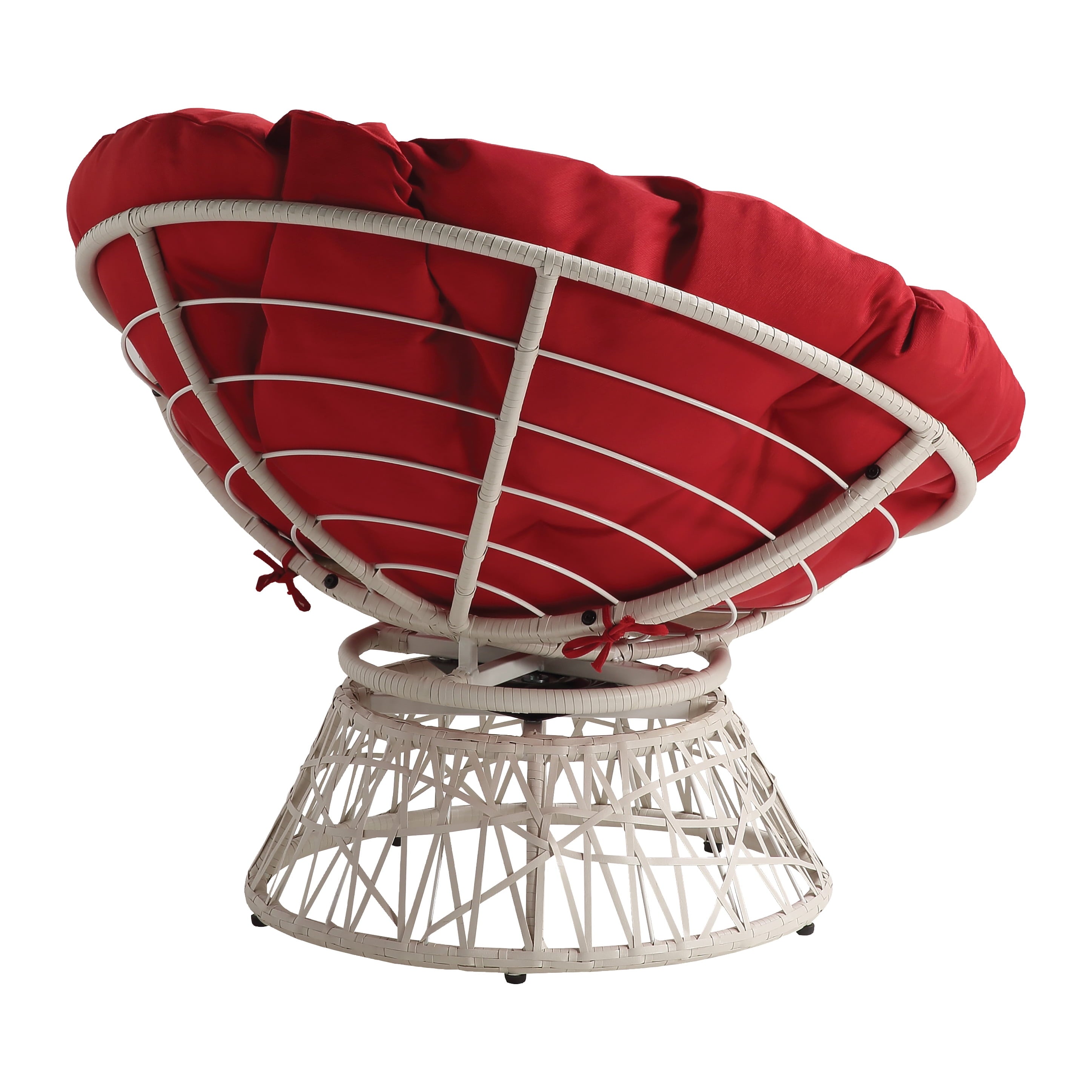 OSP Home Furnishings Papasan Chair, Red and Cream