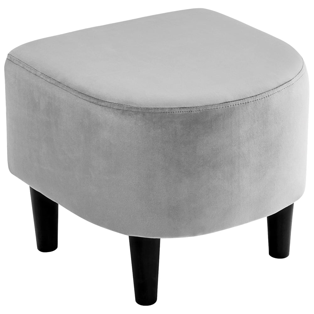 Topeakmart Velvet Accent Arm Chair and Ottoman Set, Gray