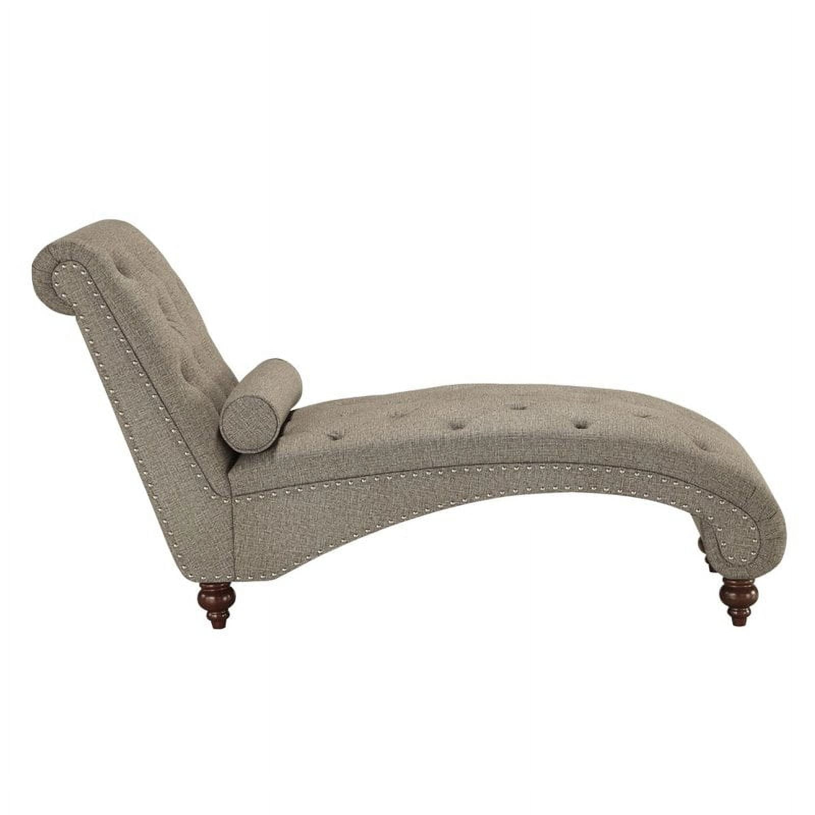 Lexicon Bonne Nail Head Trim & Tufted Chaise, Brown