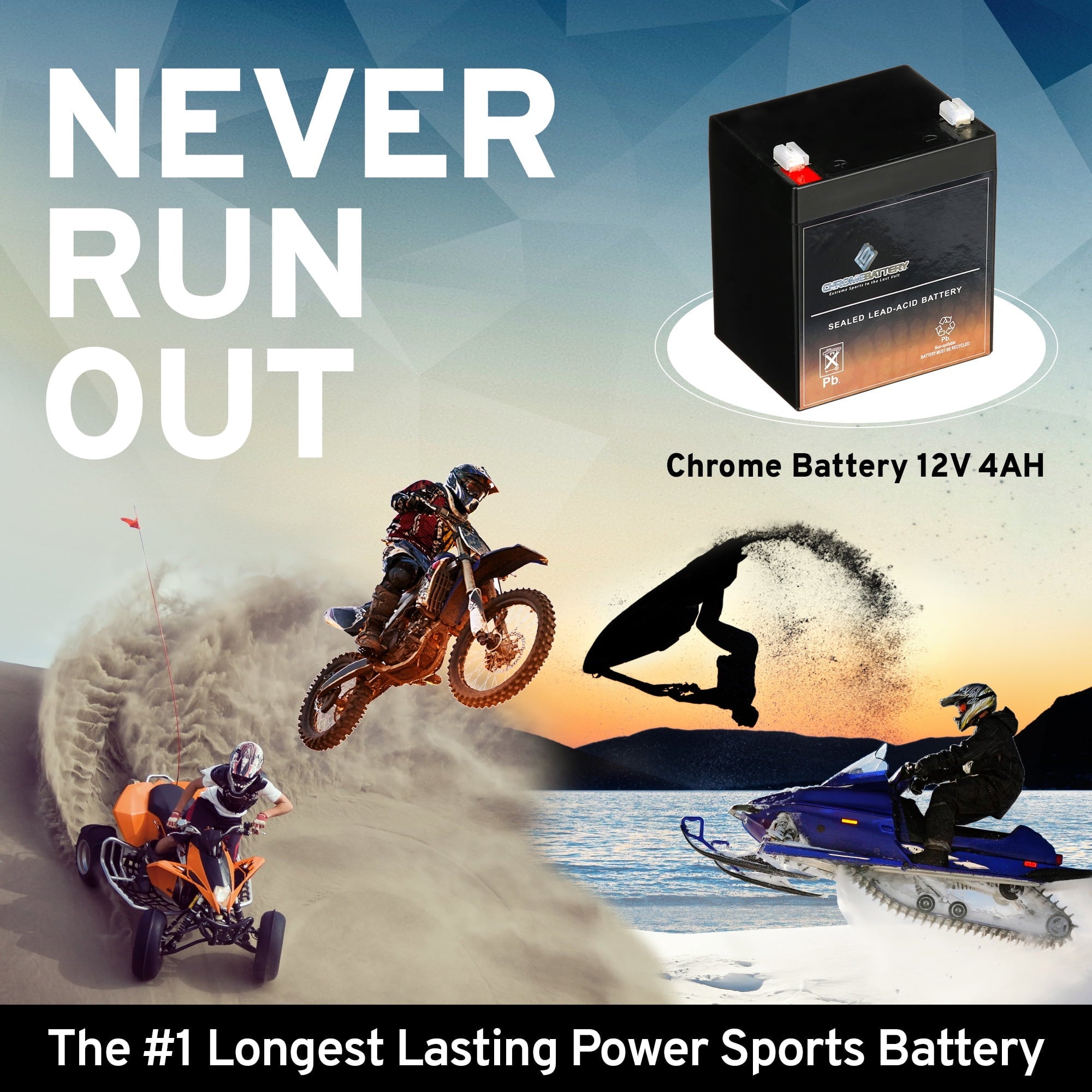 Chrome Battery 12V 4Ah Home Alarm Security System SLA Battery