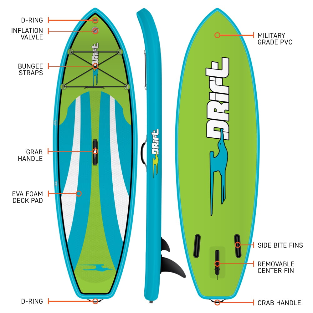 Drift Kid's super stable Inflatable Stand Up Paddle Board, 8'x33