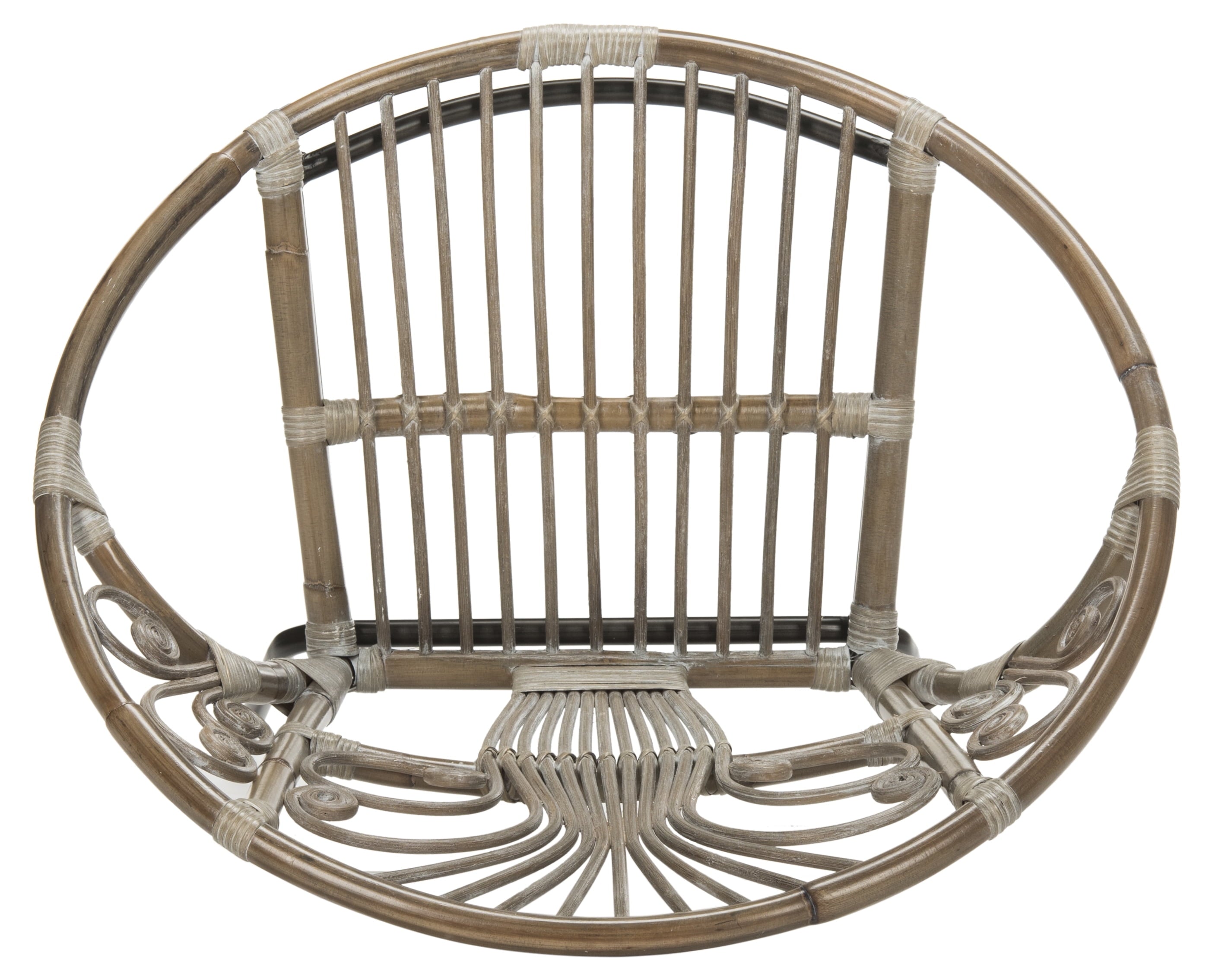 SAFAVIEH Carlson Round Classic Ratten Accent Chair, Grey White Wash